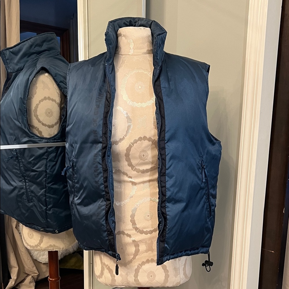 Calvin Klein Navy‎ Quilted Puffer Vest with Interior Zip Pocket